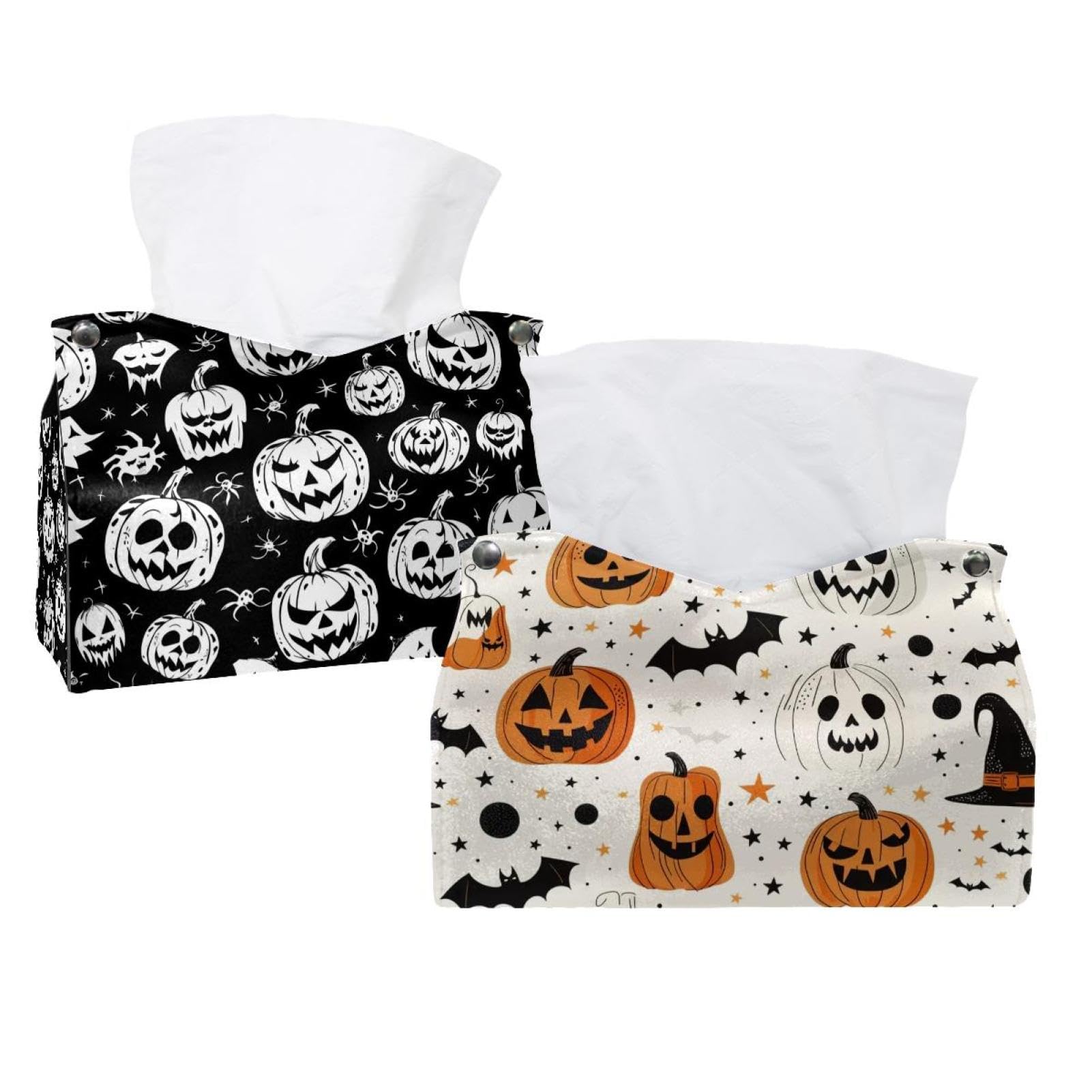 Boîte à mouchoirs en cuir Halloween lot de 2 distributeurs pour commode