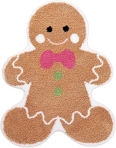 Alfombra de baño de pan de jengibre, alfombra de Navidad, bonita alfombra de baño de jengibre, alfombra de baño de Navidad para decoración de baño