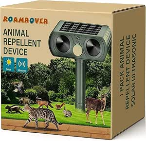 1 Pack Cat Repellent for Gardens UK, Cat Scarers for Gardens, Solar Cat Repellent Ultrasonic with Motion Detection Waterproof, Suitable for Repelling Cats, Foxes, Squirrels, Pigeons, Rodents(1)