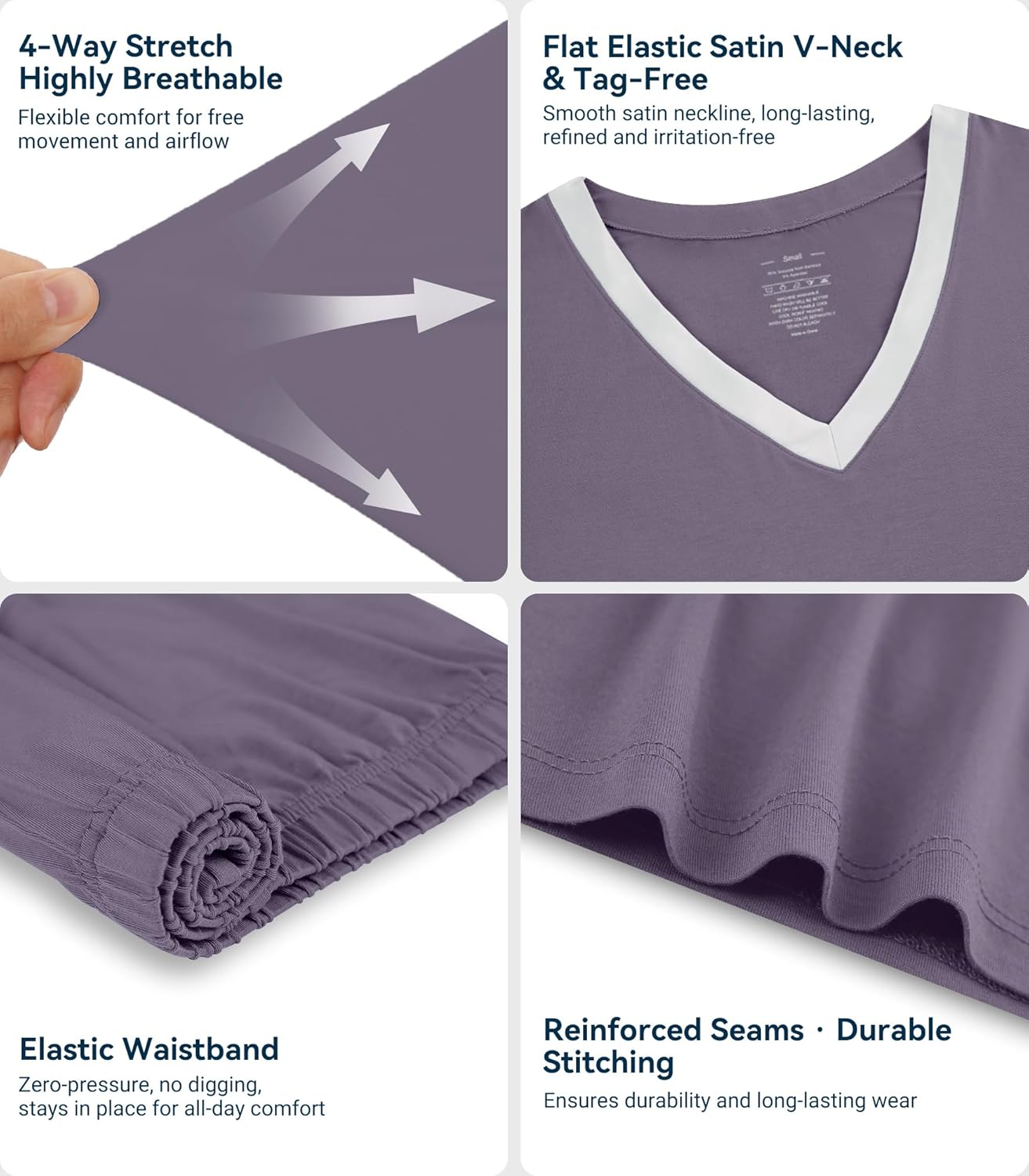 WiWi Viscose from Bamboo Pajamas Set for Women Super Soft Short Sleeve Cooling Summer Plus Size Pjs Sets Sleepwear S-4X - Image 4