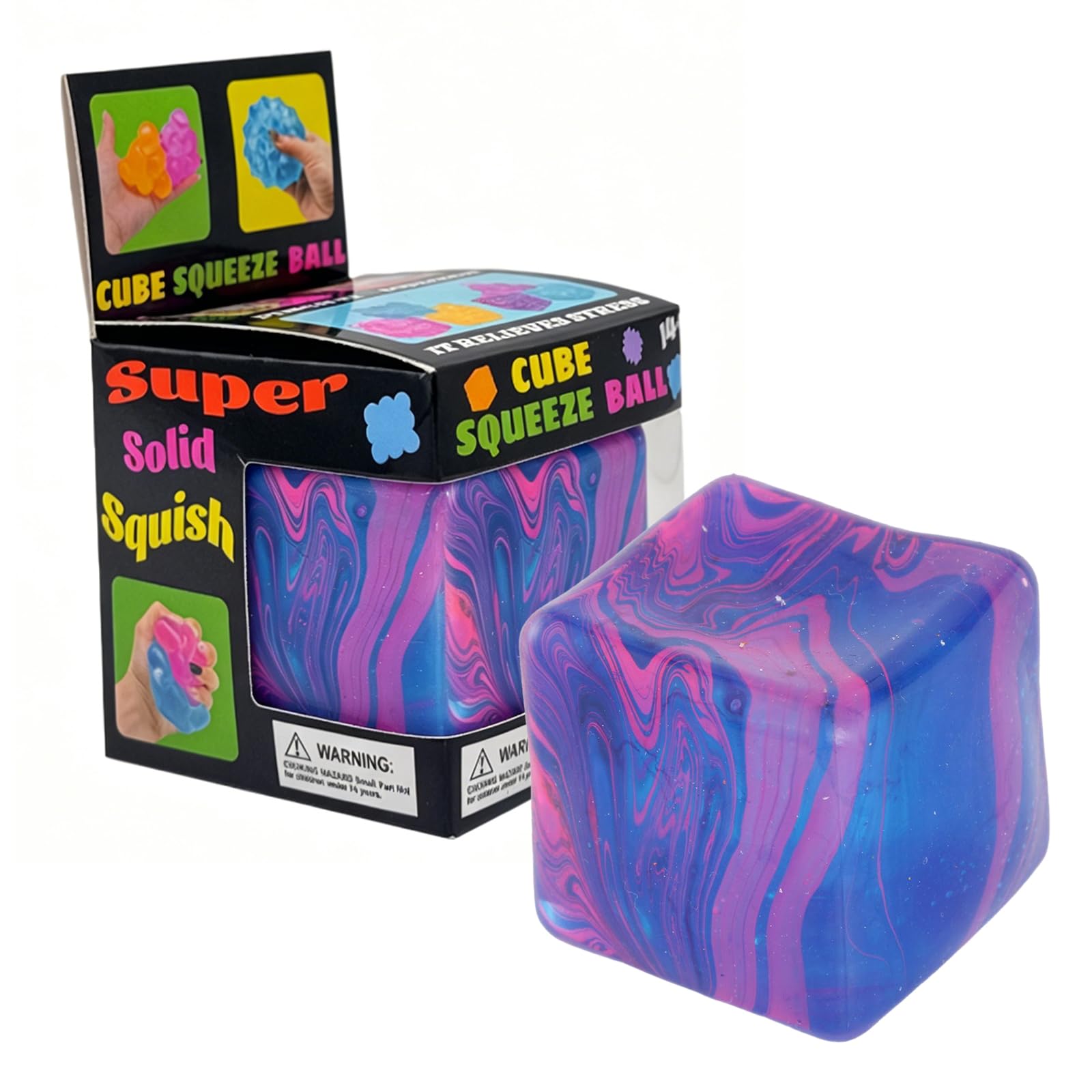 Nee Doh Nice Cube Sensory Toy with a Super Solid Squish Nice Square Shape Anxiety Sensory Squishy Fidget Toy Ice Cube Slow Rise (#004) — view 9