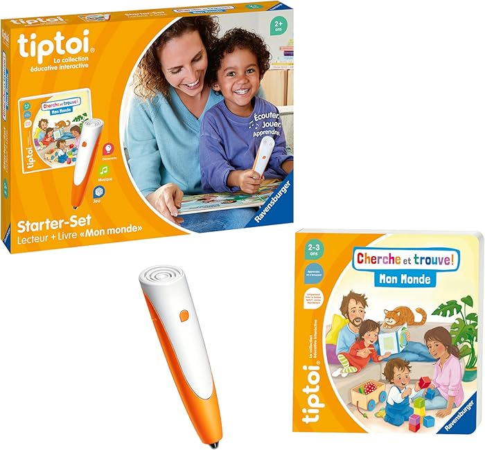 Ravensburger - tiptoi® - Starter Set - Lecteur + Livre Cherche et Trouve 'Mon Monde' - Jeu éducatif électronique, sans écran - Dès 2 Ans - Version française - 00174