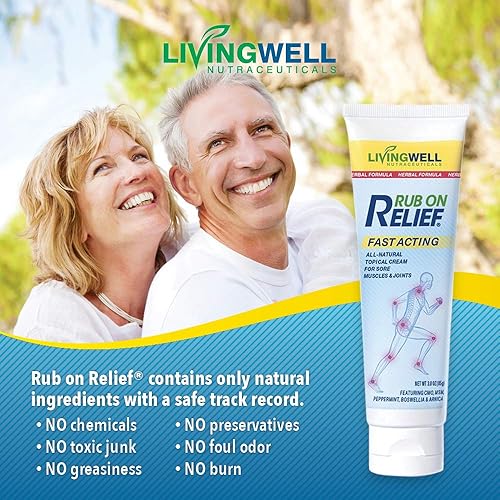 Miniatura 4 de Rub on Relief, 3 oz, Crema Natural Antiinflamatoria y para el Dolor. Rápido y Seguro Alivio del Dolor de Artritis, Dolor de Espalda, Dolores