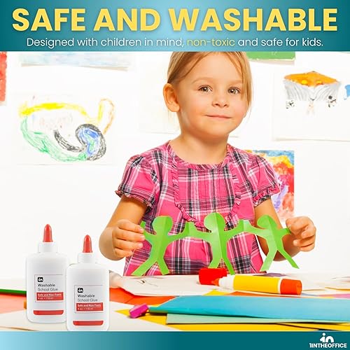 Miniatura 3 de 1InTheOffice Pegamento escolar, pegamento blanco, 4 oz. 4.0 fl oz, lavable, no tóxico, paquete de 3