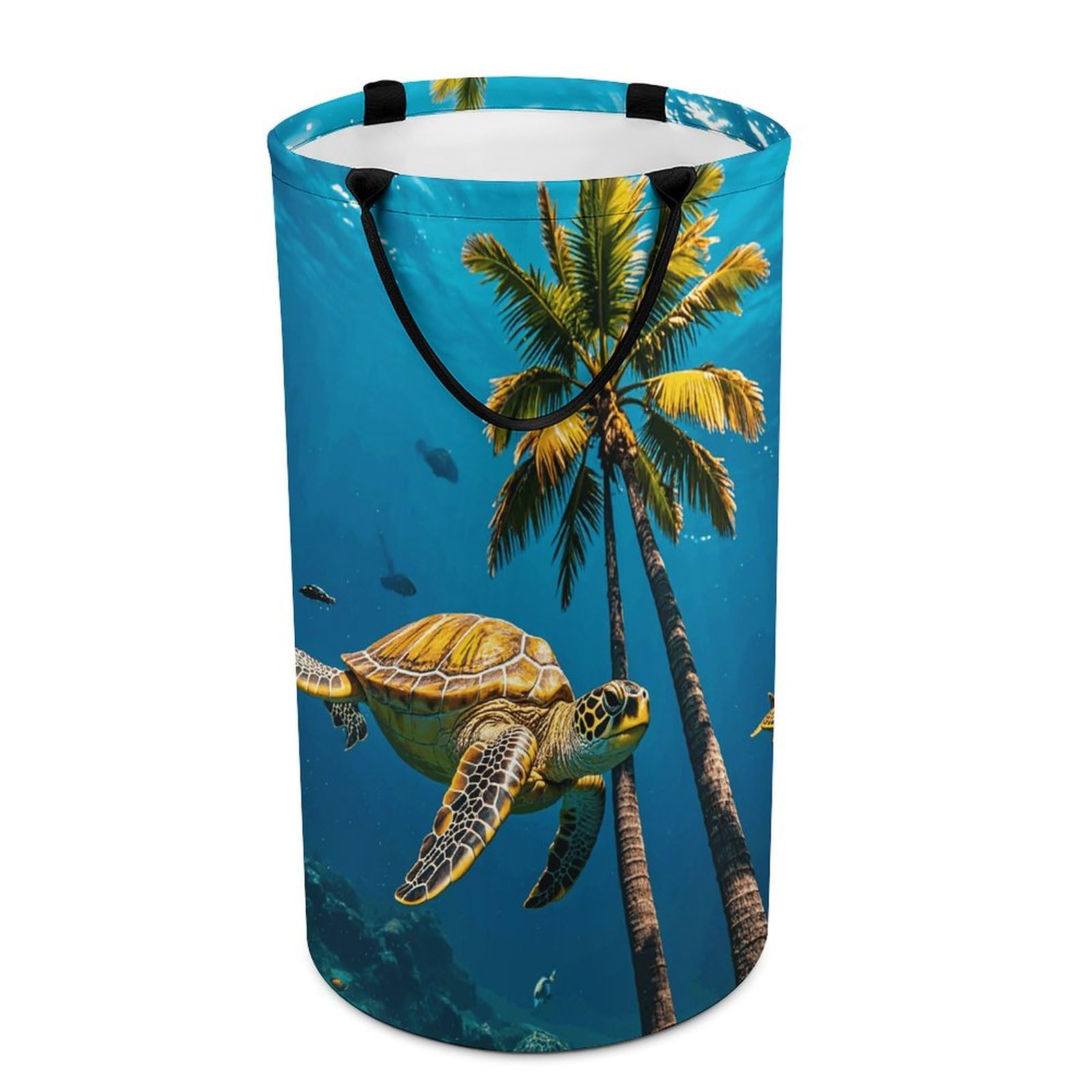 Grand panier de rangement pliable tortue marine idéal pour organiser les jouets et la salle de bain