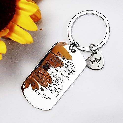 Miniatura 3 de Llavero con texto en inglés "To My Man", regalos de San Valentín llaveros para hombres, hijo, él, cumpleaños, aniversario