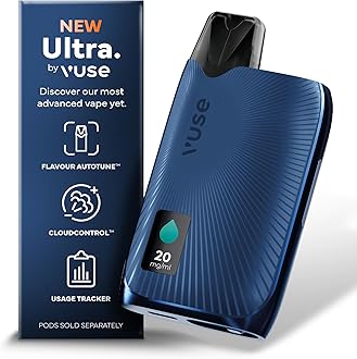 Ultra – Smart Vape with LED Display, Premium E-Cigarette Pod System, Flavour AutoTune, Cloud Control & MyVuse App for a Personalised Vaping Experience, Navy