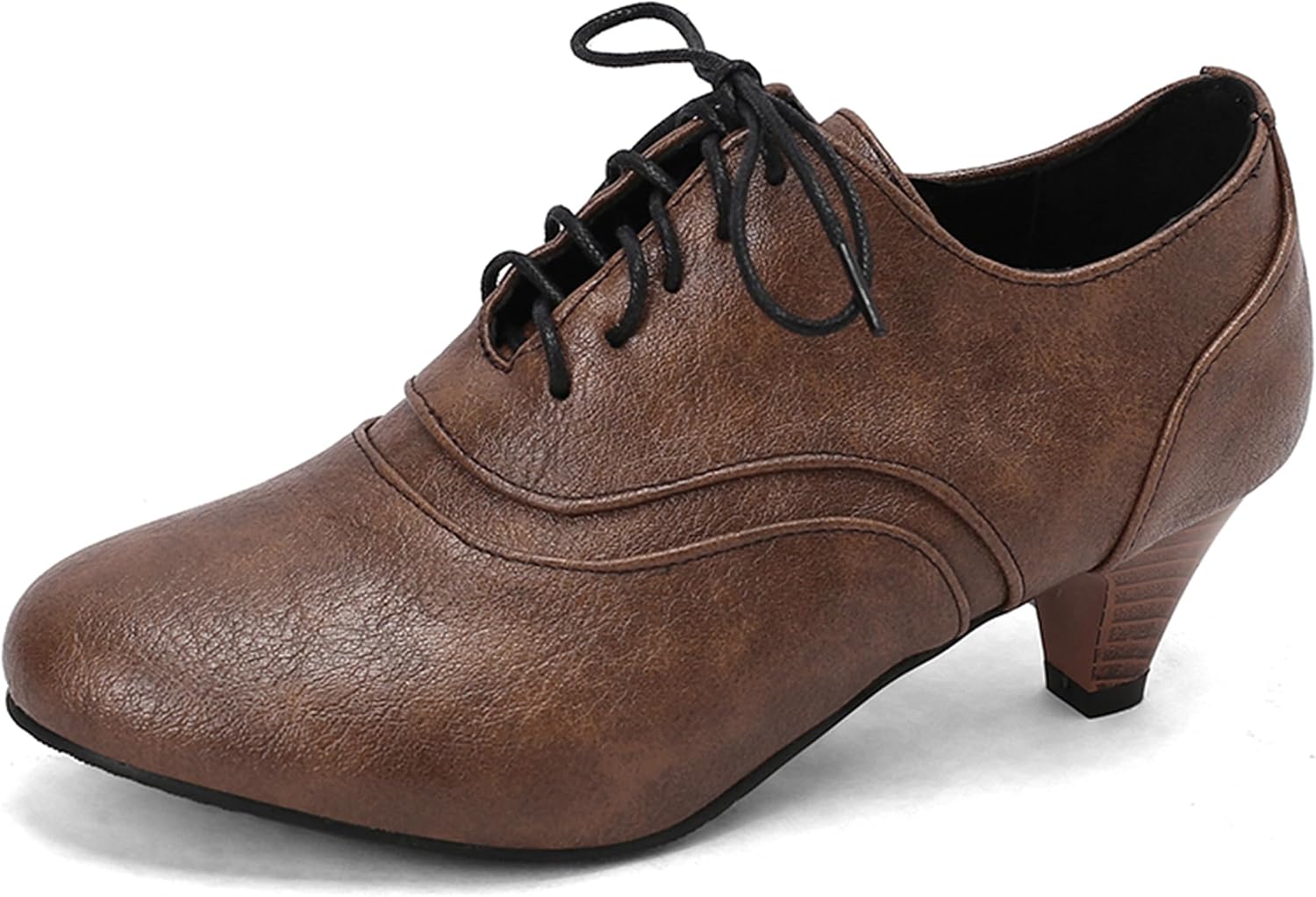Kitten Heel Oxford Women Brogue Derby Lace Up