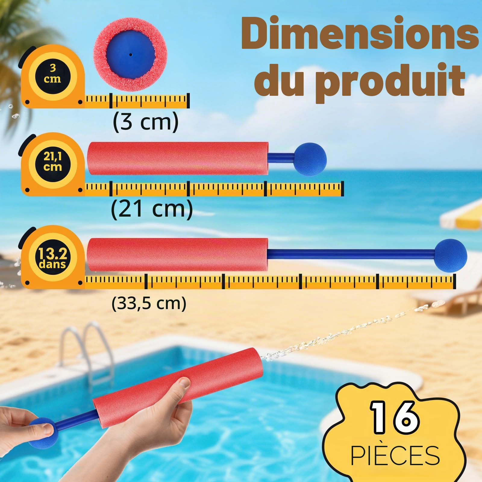 Lehoo Castle Pistolet a Eau, 16 PCS Pistolets et Fusils à Eau, Fusil a Eau en Mosse, Portée de 9,1 m, Jouet Piscine Plage Jardin Extérieur, Jeux d'eau