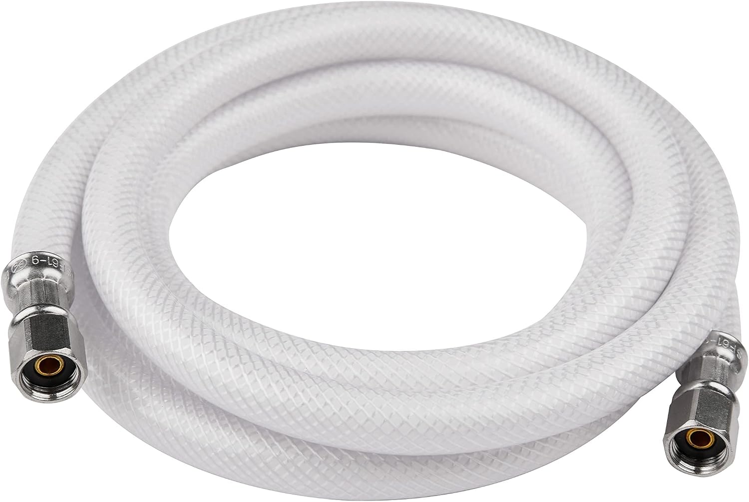 EFIELD Fridge Ice Maker Water Connector Line, 6 Feet Length, Polyester-Reinforced PVC, 1/4" Comp by 1/4" Comp Connection, White,(HOSE019)