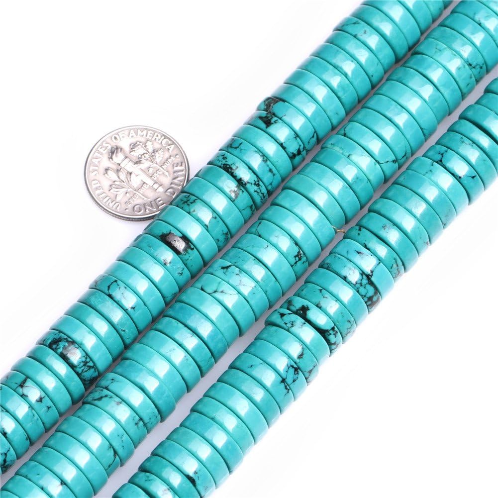 4x10mm Rondelle Gemstone Natural Turquoise Beads Strand 15 Inch Jewelry Making Beads