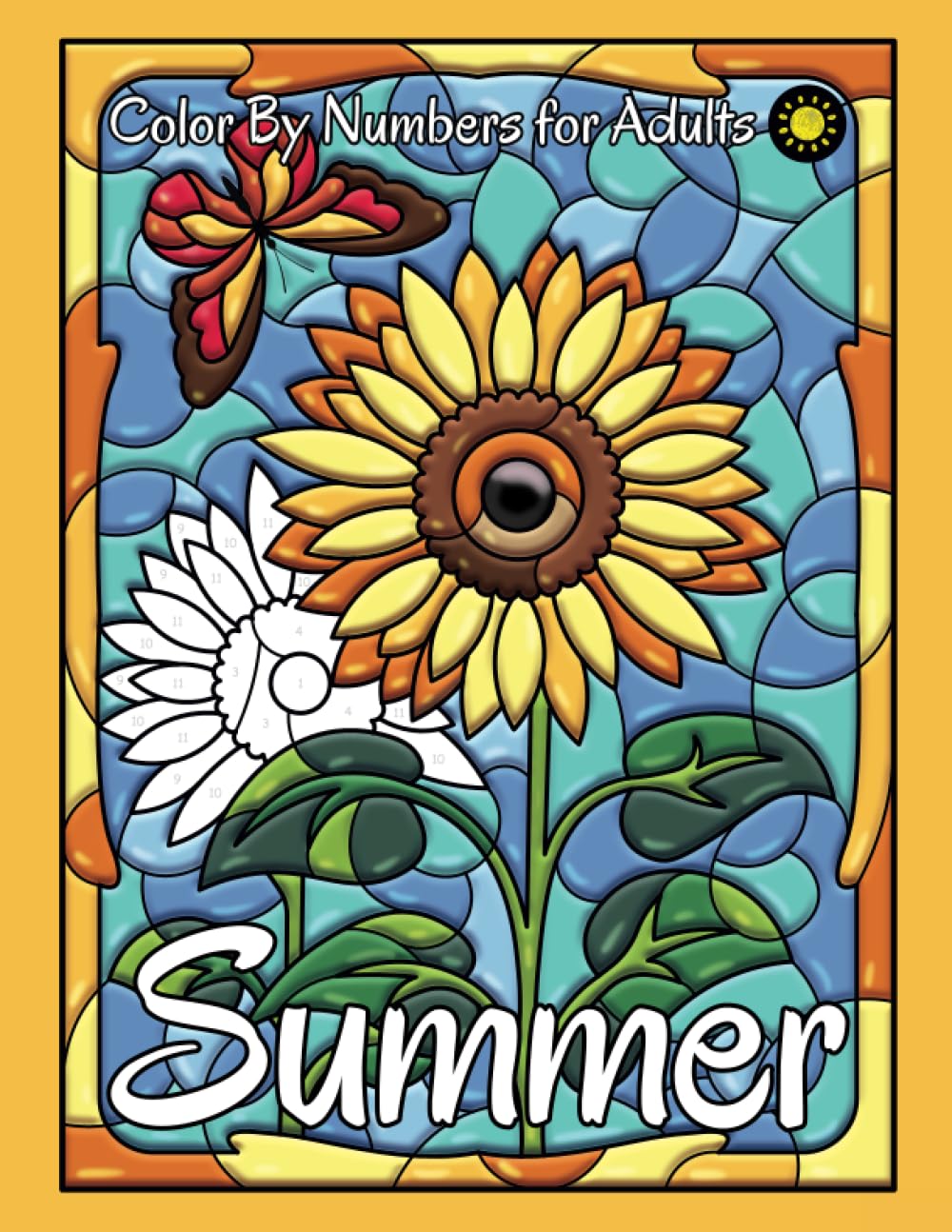 Summer Color by Numbers for Adults: Stained Glass Color by Number Coloring Book (Four Seasons Color By Number)