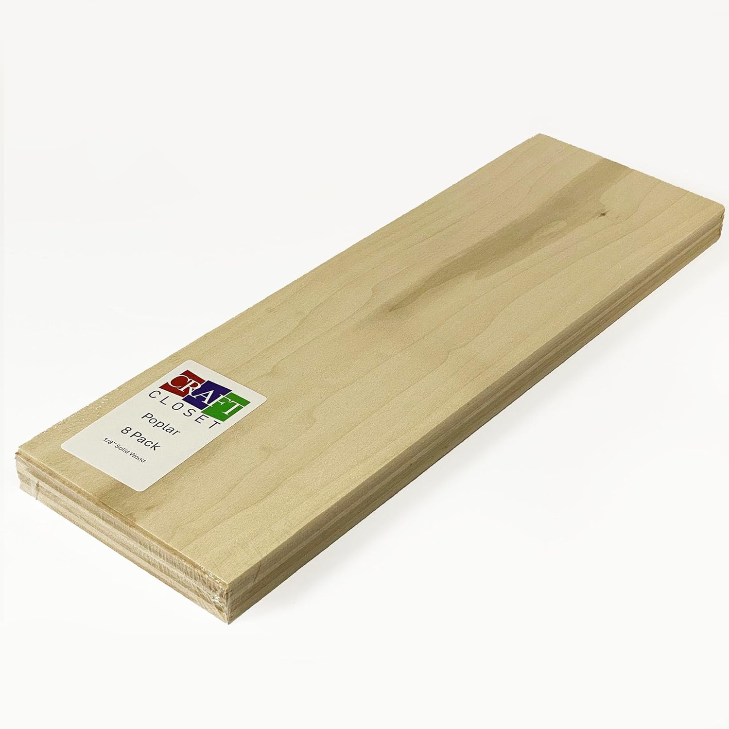 Solid Hardwood 6x19 inches, 0.13 inches, 1/8 inches, Unfinished (Poplar)