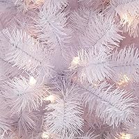 Vista 2 de Puleo International Árbol de Navidad artificial preiluminado de 4.5 pies con 150 luces, color blanco