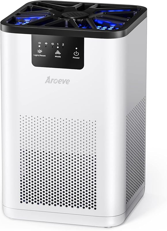 Air Purifiers for Bedroom with Aromatherapy Function-MK06A(White) | Meet Global Recycled Standard, 360-Degree Air Inlets, 0.3 Microns Filtration Efficiency, 20dB Noise, Speed Control