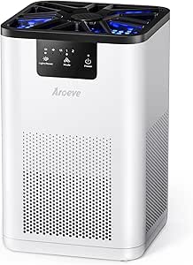 AROEVE Air Purifiers for Bedroom Air Purifier With Aromatherapy Function For Pet Smoke Pollen Dander Hair Smell 20dB Air Cleaner For Bedroom Office Living Room, MK06- White(Available for California)