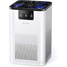 AROEVE Air Purifiers for Bedroom with Aromatherapy Function-MK06A(White) | Meet Global Recycled Standard, 360-Degree Air Inlets, 0.3 Microns Filtration Efficiency, 20dB Noise, Speed Control