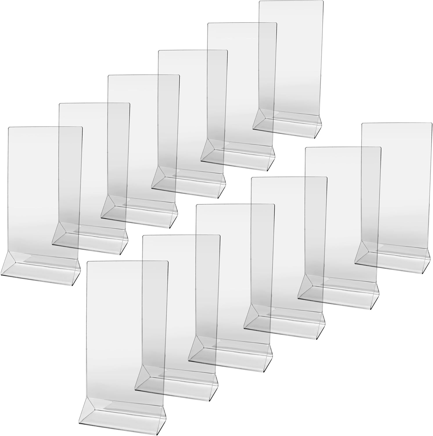 New Star Foodservice 22971 Acrylic Table Menu Card Holder, 4 by 8-Inch, Clear, Set of 12