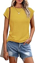 ELFIN T-Shirt Damen Rundhals Kurzarm Sommer Shirt Lässig Basic Tee Shirts Einfarbig Oberteile Tops
