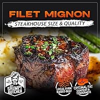 Vista 2 de Grumpy Butcher - Filetes de filete grande Mignon, paquete de 6 (8 onzas cada uno) – Filete de lomo de ternera tamaño Prime Steakhouse – Para entrega