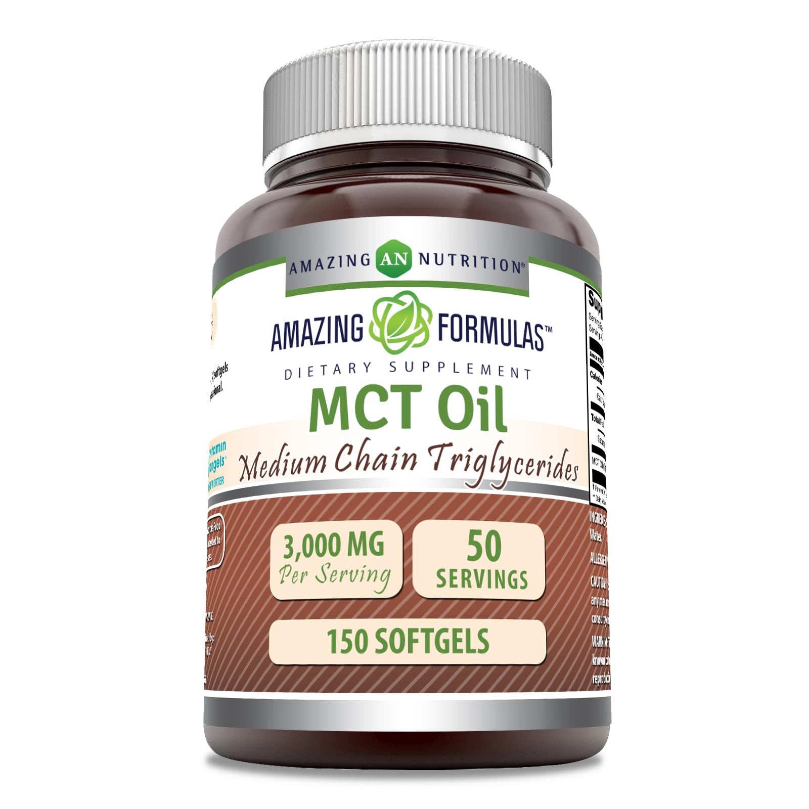 Amazing Formulas MCT Oil Supplement | 1000 Mg per Serving | Softgels | Non-GMO | Gluten-Free | Made in USA (1 Pack, 150 Count) 150 Count 1 Count (Pack of 1)