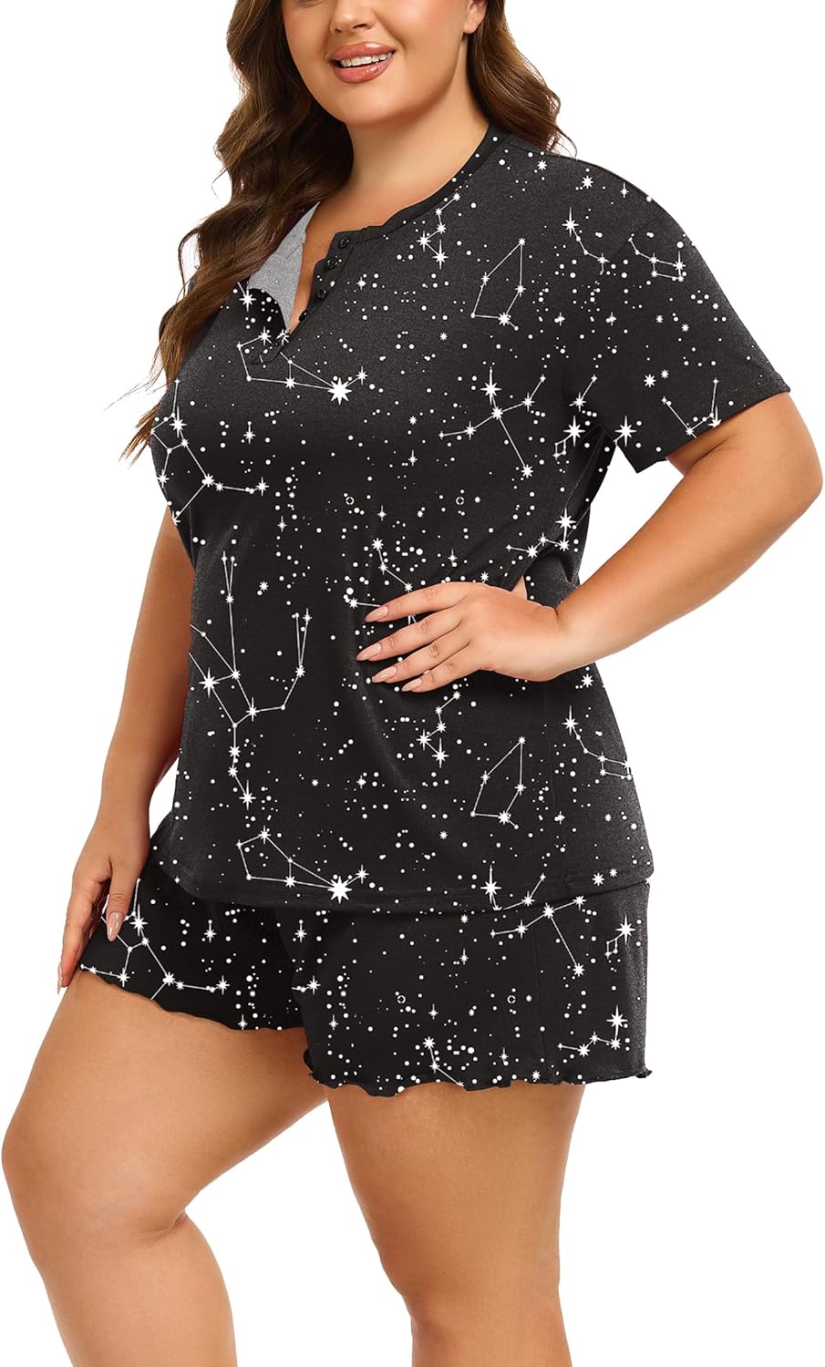 Plus Size Pajamas Set Summer 2 Piece Pjs Sets Tie Dye Loungewear Short Sleeve Sleepwear 1X-5X - Image 2