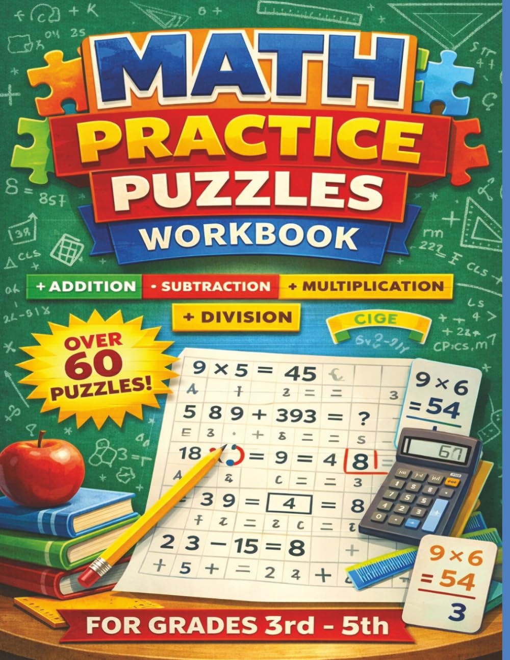 Math Mastery Workbook for Grades 3–5: 60+ Engaging Puzzles for Addition, Subtraction, Multiplication & Division to Build Confidence and Strong Problem-Solving Skills
