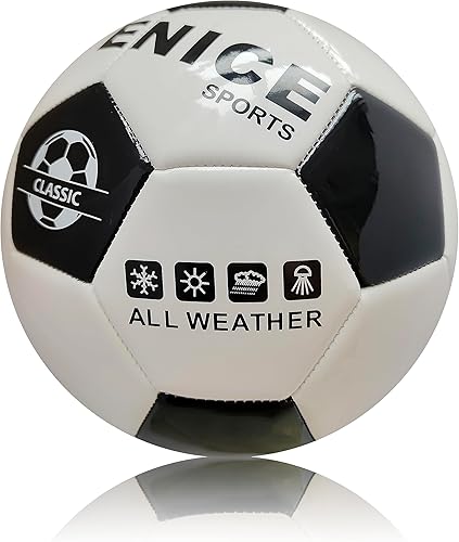Miniatura 3 de Balón de fútbol clásico, tamaño oficial 3, talla 4, tamaño 5, pelota de fútbol tradicional para exteriores e interiores, jugadores de fútbol para