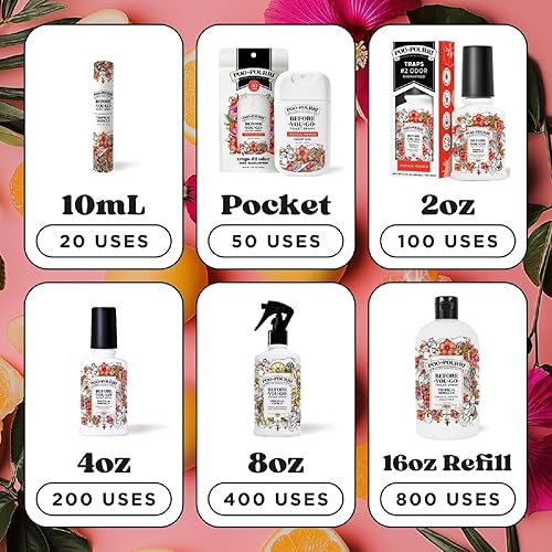 Miniatura 11 de Poo-Pourri Before-You-Go - Aerosol para inodoro de bolsillo, esenciales de viaje, hibisco tropical, 1 onza líquida, hasta 50 usos, desodorante