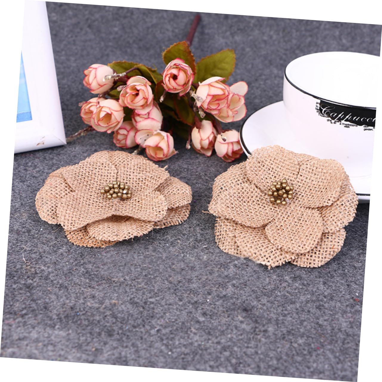 Fiori Di Iuta Naturale Fatti A Mano | 24 Pezzi Con 8 Stili Diversi | Decorazioni Rustiche Per Matrimoni Feste E Casa