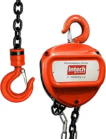 Talha Manual 1 Tonelada 1000 Kg com Corrente 5 Metros Lift510 Intech Machine