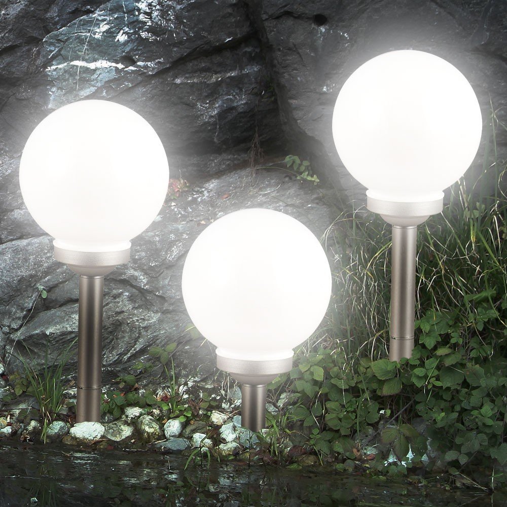 etc-shop 4er Set LED Solarleuchte Gartenleuchte Außenleuchte Kugelform Beleuchtung Lampe