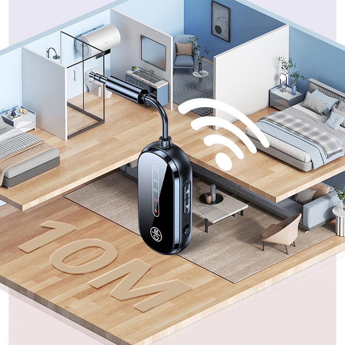 Adattatore Bluetooth per aereo, trasmettitore 2 in 1 Bluetooth wireless per aereo per cuffie TV Dual Link, per PC/auto/palestra/stereo di casa