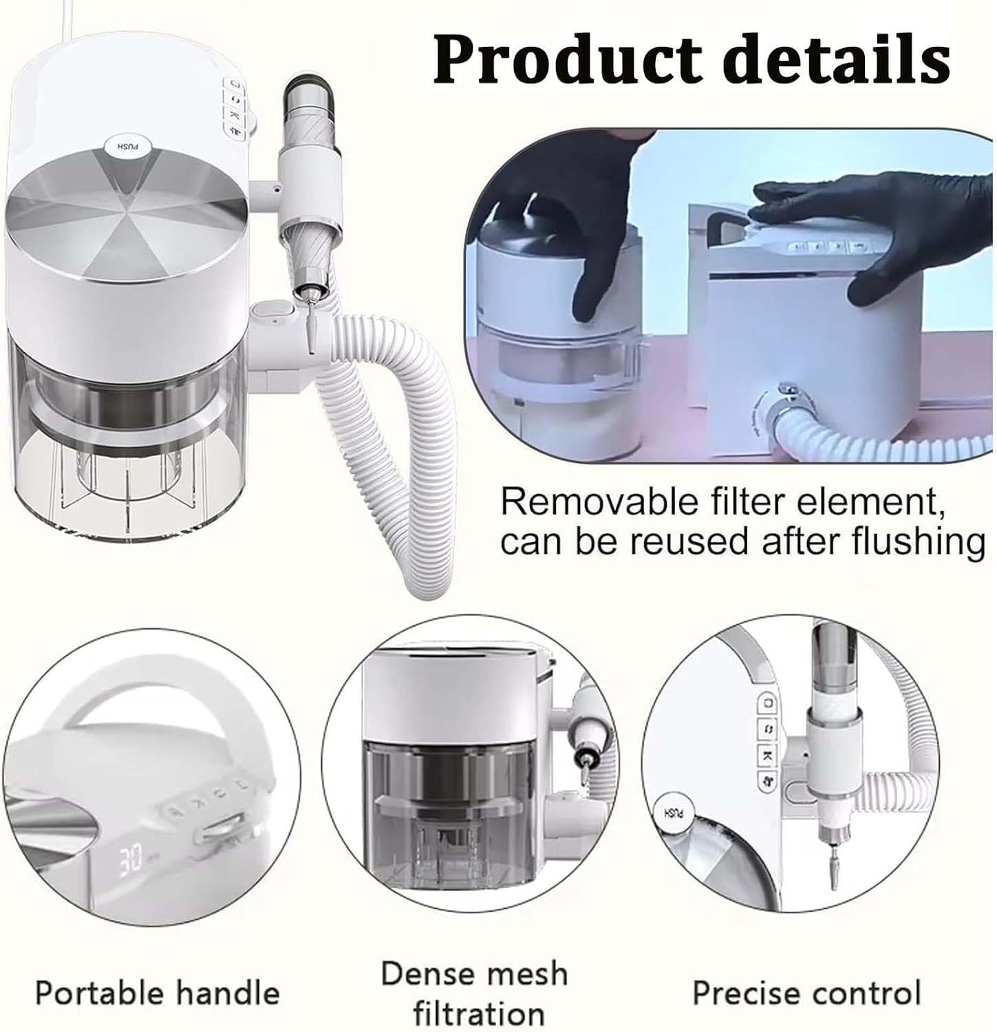 ÉLectrique Ponceuse Ongles Professionnelle Aspirateur,Polissage Ongles