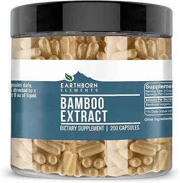 Earthborn Elements Bamboo 200 Capsules, Pure & Undiluted, No Additives