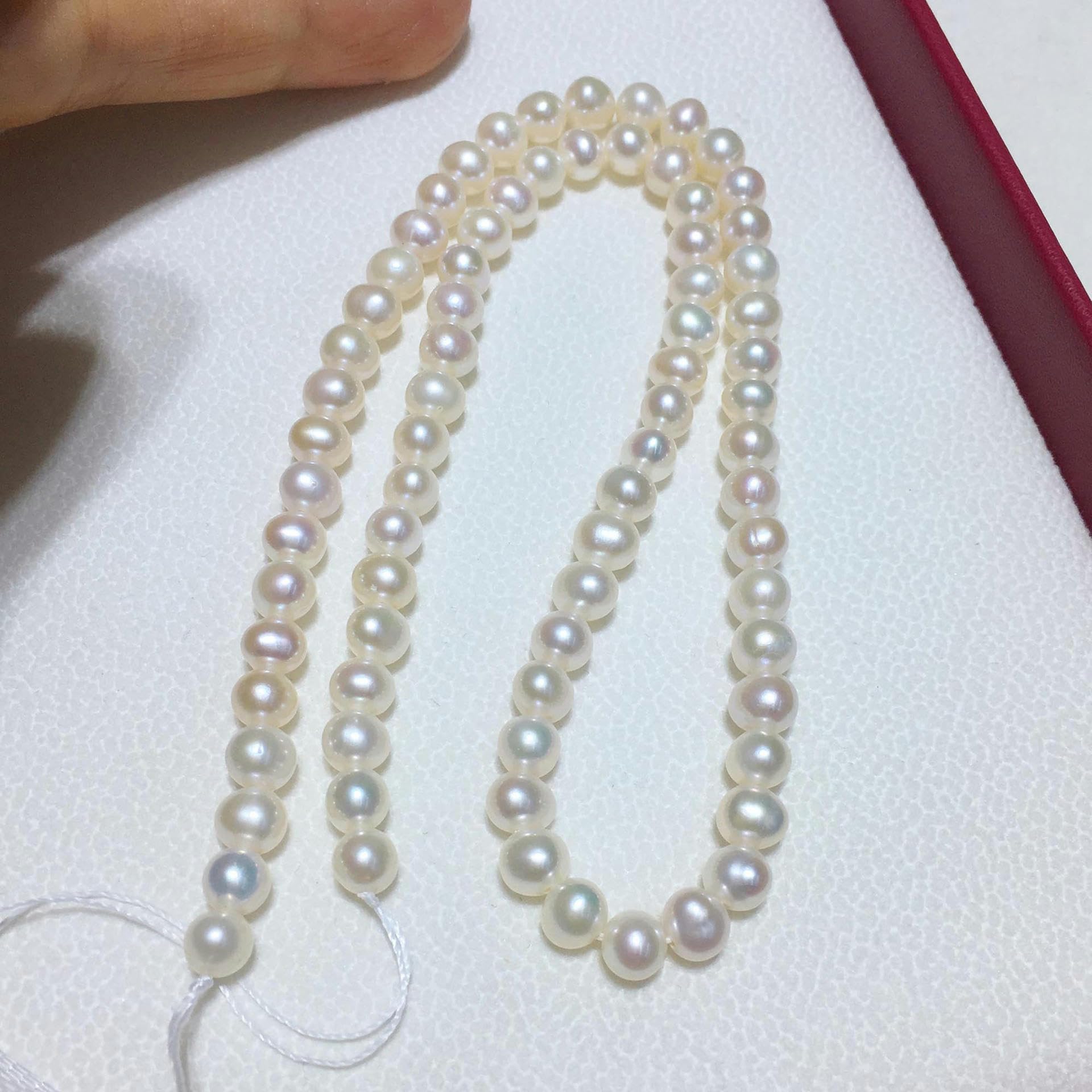 THAYLA 40cm Dia 5mm Round Natural Cultured Freshwater Pearl Beads Strands For Jewellery Making Real Pearl Beads Bracelet Craft Beads
