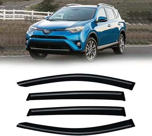 Miniatura 383 de Visera de ventana para Toyota 4Runner 2010-2024, protectores de lluvia de canal exterior, deflector de ventilación, sombra de viento, humo oscuro