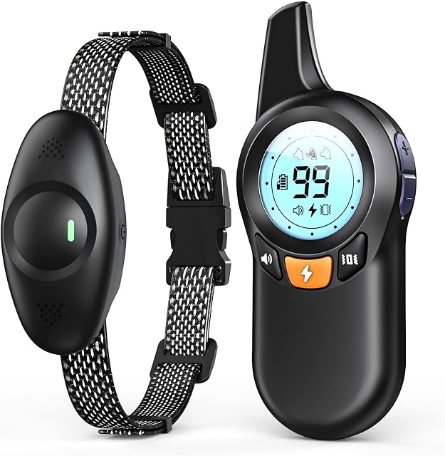JSCLYAN Waterproof Dog Shock Collar for Medium, Large Dogs, Easy-to-use Dog Training Collar with Remote, Rechargeable Electronic Corrective Collar with Beep, Vibration, Shock, Support 3 Dogs Training