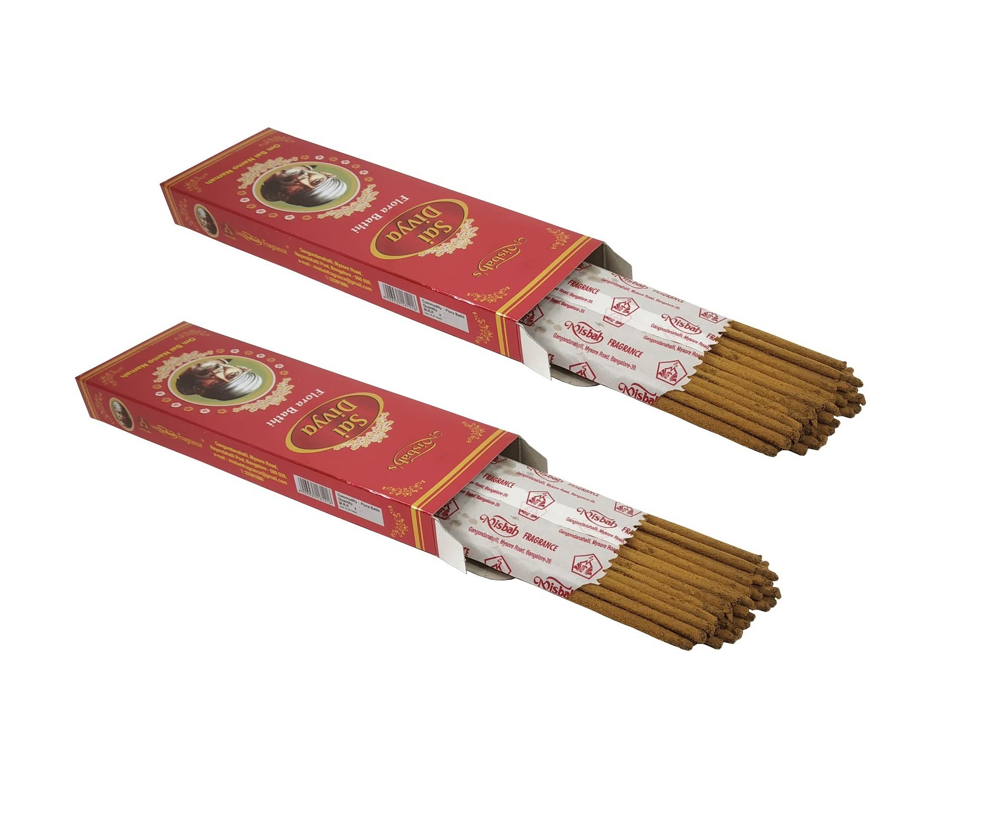 De-Ultimate Pack of 2 (35 Sticks Per Box) Sai Divya Flora Bathi Agarbatti Incense Sticks for Home Temple Worship, Peace & Harmony, Purification, Positive Energy, Havan Poojan, Aarti, Meditational