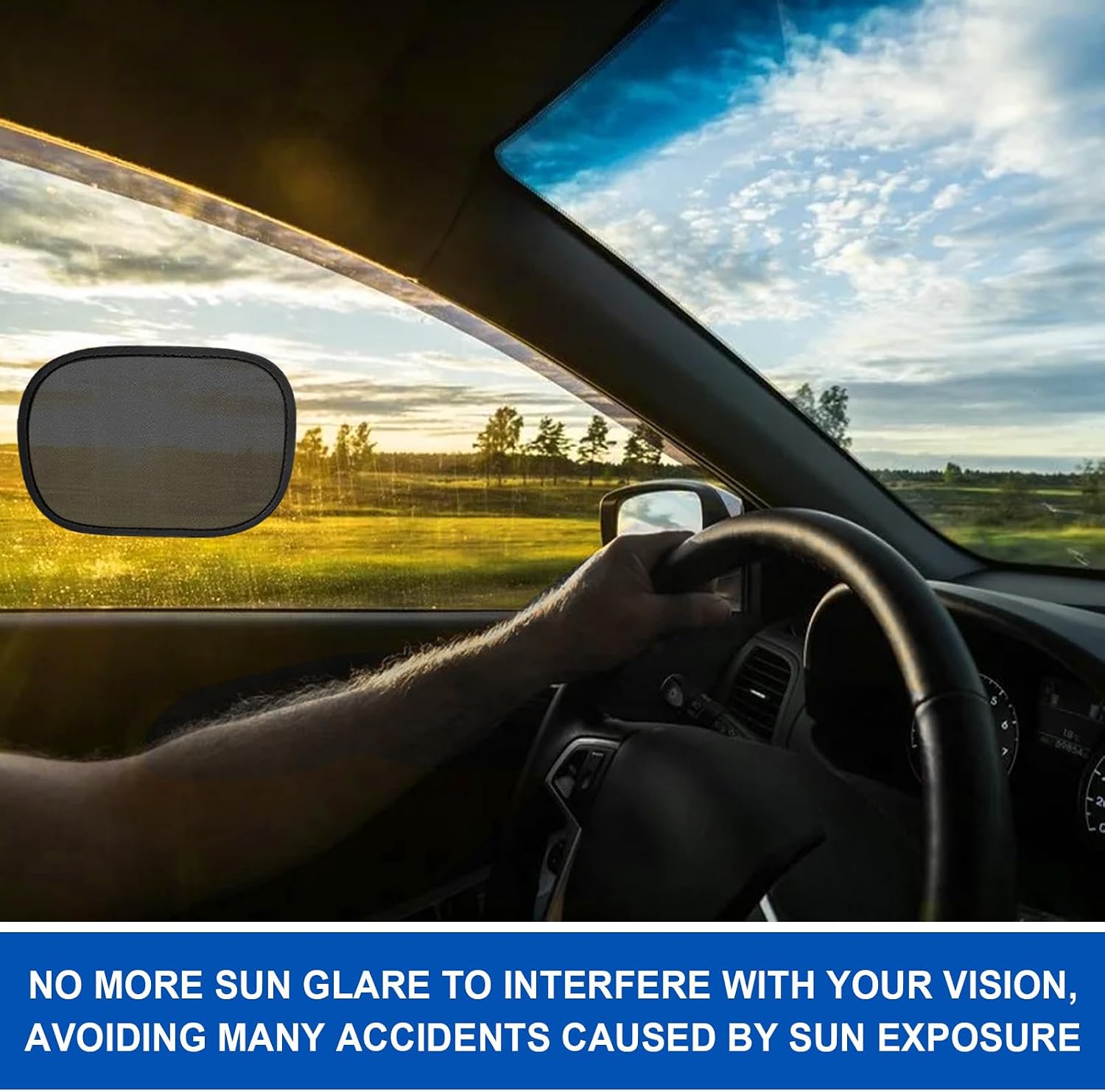 4 PCS Miniature Static Cling Car Window Shades, Removable Windshield Sun Block Side Window Sunshade, Reusable Auto Screen Sun Shade Blocker UV Ray Protection for Safe Driving image 3