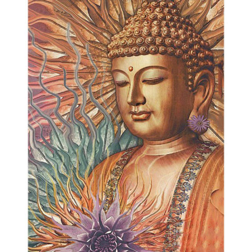 Peinture diamant Bouddha lotus 5D broderie diamant complet carré zen 50x60cm