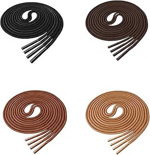 Lify Waxed Cotton Extra Thin Round Dress Shoelaces – 2MM | Premium Formal Laces 60CM, 80CM, 100CM &amp; 120CM- Colors - 4 Pair