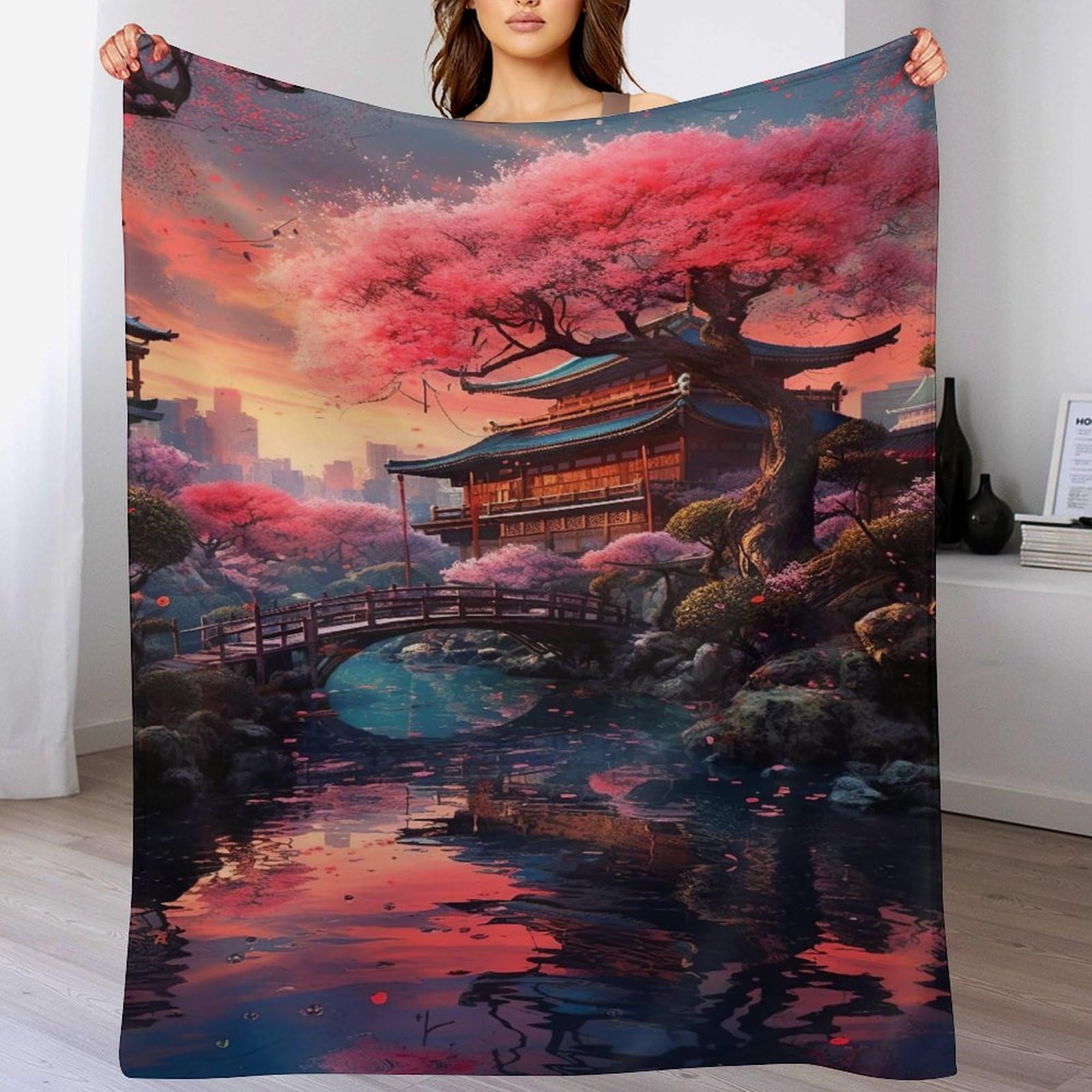 Couverture cerisier japonais pour des soirées cocooning au salon