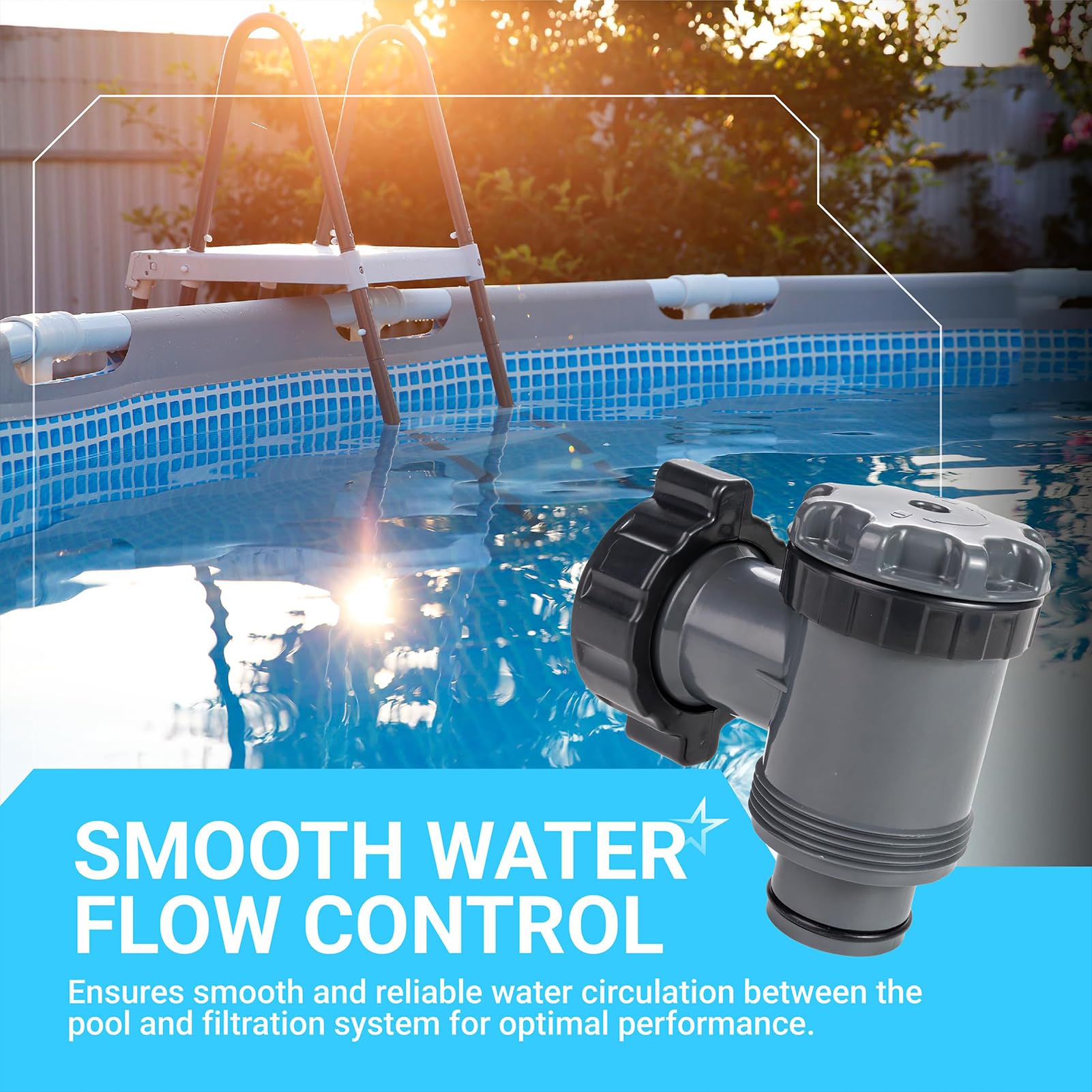 Absperrhahn Pool 38mm für Hnemix Intex Coleman Pool Zubehör, Kolbenventil Pool Anschlüsse, Pool Ersatzteile für Oberirdische Schwimmbecken und Poolfilterpumpe (38mm*2)