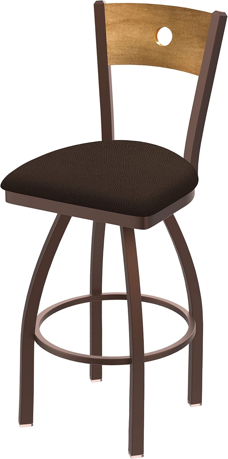 HBS 830 Voltaire 36" Swivel Counter Stool with Bronze Finish, Medium Back and Rein Thatch Seat