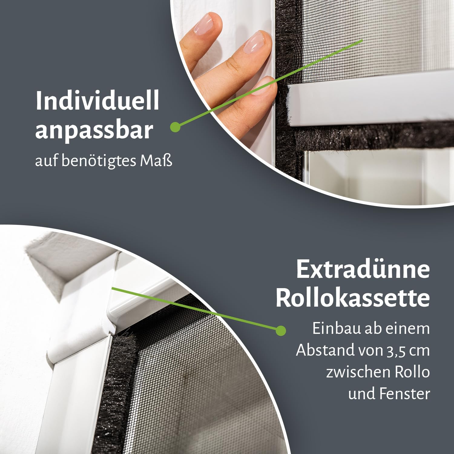 empasa Insektenschutz Fliegengitter Rollo Insektenschutzrollo Fenster SMART | in verschiedenen Größen und Farben, Farbe:weiß, Größe:160 x 160 cm