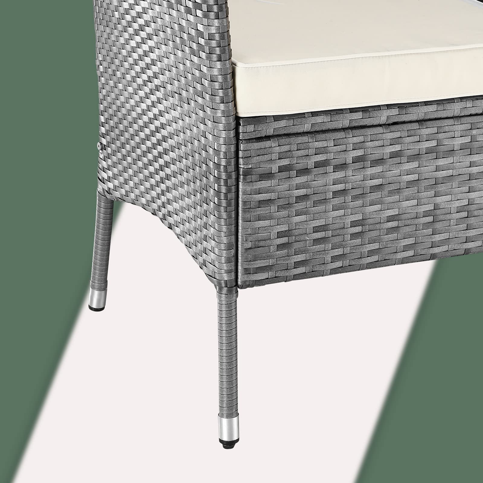 Casaria Panchina da Giardino Polyrattan Resistente 143x55x88cm 320kg (160kg per lato) Panca da Balcone 2 Posti Esterno Mobili Outdoor