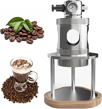 Pneumatic Manual Coffee Machine, Espresso Maker, Portable Manual Espresso Maker, Capacity 80ml, Pressure Range 1-16 Bar, Detachable Design, for 51 or 58 Mm Bottomless Portafilter