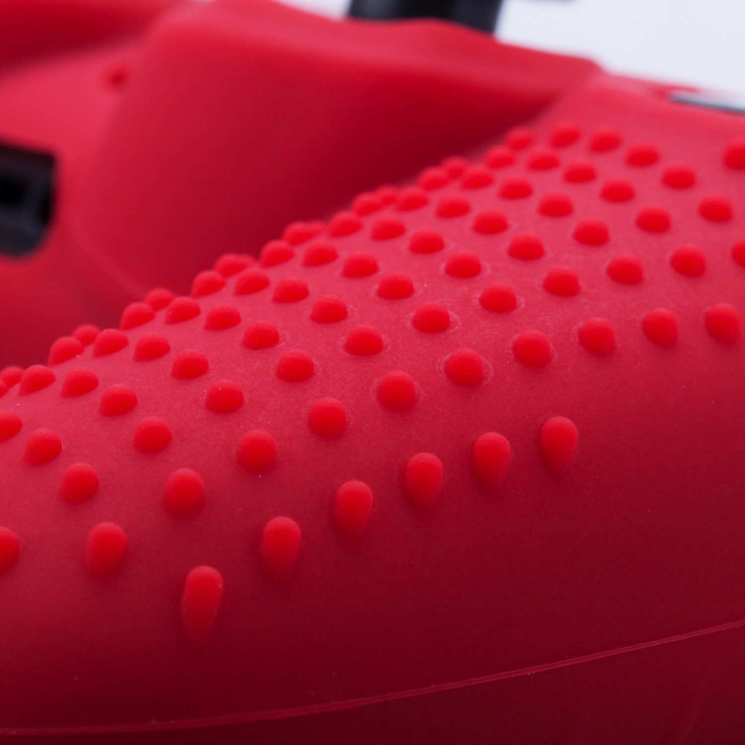 BORCHIE silicone custodie cover pelle antiscivolo per PS4 controller x 1 (rosso) + FPS PRO thumb grips pollice prese x 8