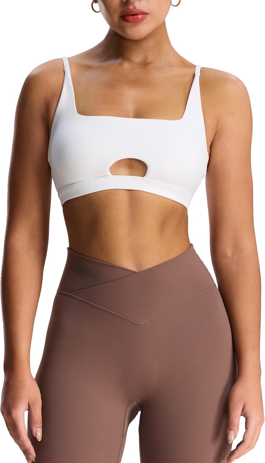 Aoxjox Women's Workout Ellie Sports Bra Cutout Training Fitness Running Yoga Crop Tank